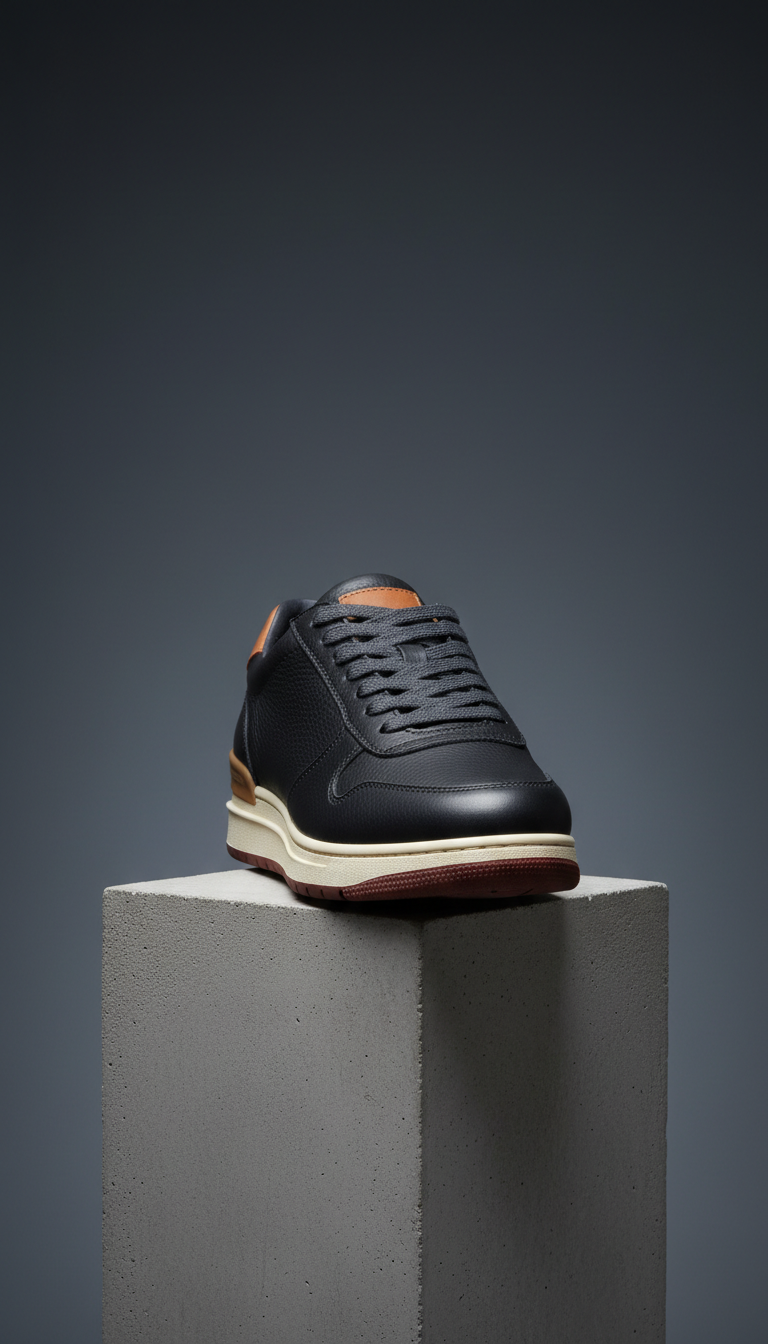 Obsidian Leather Low-Top Sneaker