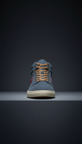 Slate Blue Suede Mid-Top Sneaker